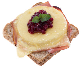 Toast Hawaii on white