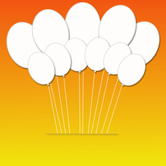 white round balloons on Orange Background