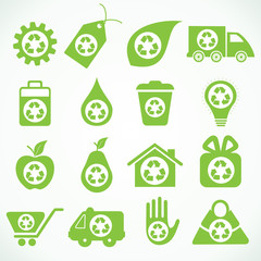 20 eco icons stock vector