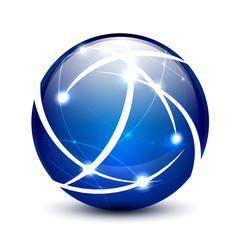 Vector communication globe icon concept