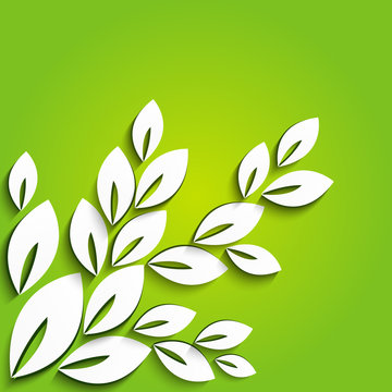 Summer  background with paper leaves
