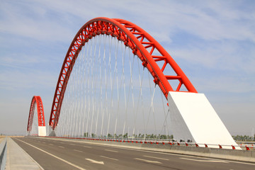 Fototapeta premium spectacular bridge building landscape, north china