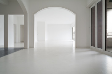White apartment Interior, view of the rooms