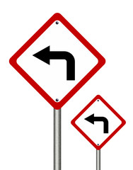 Turn left  traffic sign