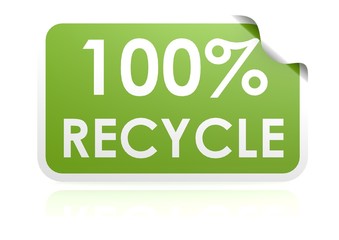 100 percent recycle sticker