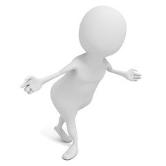 white 3d man greeting bow in welcome