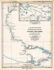 Fototapeta na wymiar Papua-Nowa Gwinea retro map
