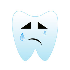 a whining tooth on a white background