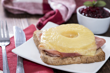 Hawaiian Toast on a plate