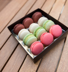 Macarons on a gift box