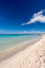 Illetes beach in Formentera island, Mediterranean sea, Spain