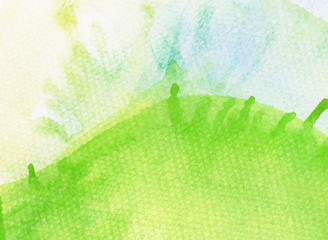 Abstract watercolor background with leaked paint
