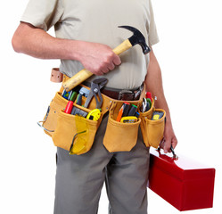 Worker with a tool belt.