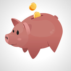 piggy bank and coins