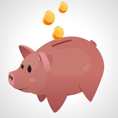 piggy bank and coins