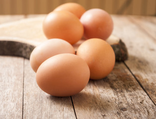 egg on wooden background