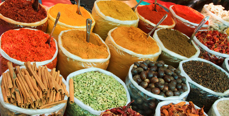 Assortment of powder spices