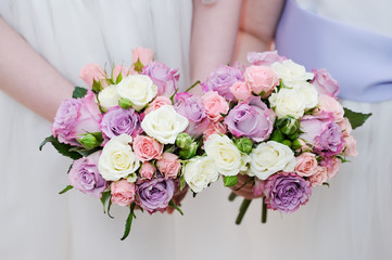 Bridesmaids flowers closeup