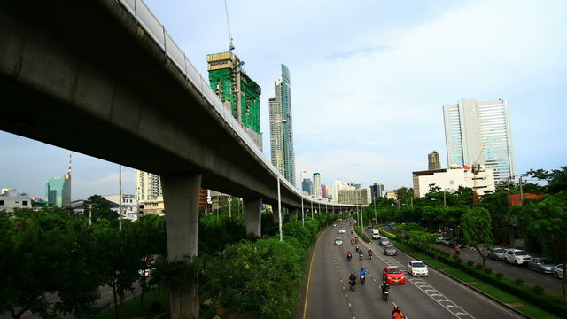Sky train in Bangkok city