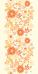 Vector golden florals elegant vertical border seamless pattern