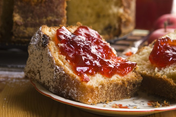 Traditional Polish Cake with apple marmelade