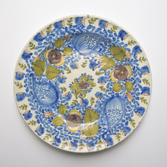 Old ceramic dish from Talavera, Spain. Circa 19th century
