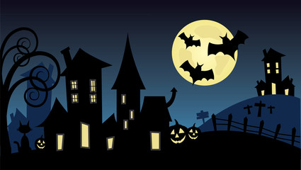 halloween night scene