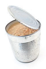 Open tin can of beans