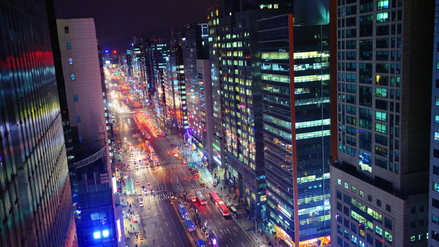 Seoul, South Korea Time Lapse in the Gangnam District