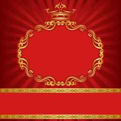 red background with crown