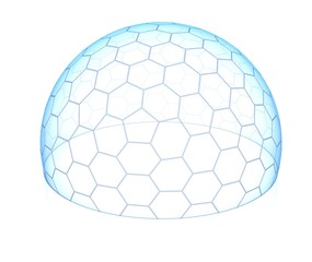 hexagonal transparent dome