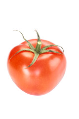 Fresh red tomato on white background