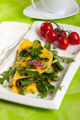 frittata with herbs and cherry tomato