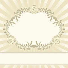 beige background with floral ornaments