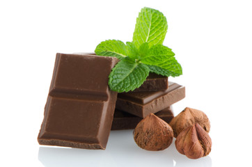 Closeup detail of chocolate parts