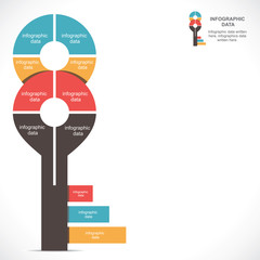 retro key infographic  design background