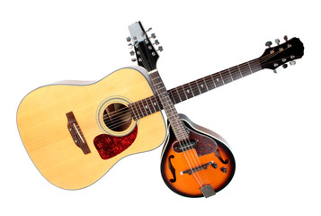 Fototapeta na wymiar Mandolina i gitara akustyczna