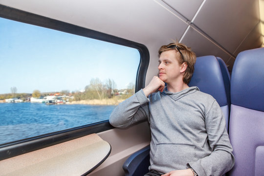 Man in train