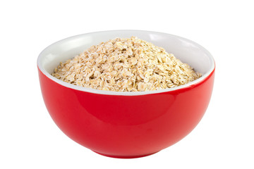 oatmeal in bowl on white background