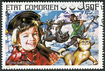 COMORES - 1976: shows Peter and the Wolf, series Fairy Tales