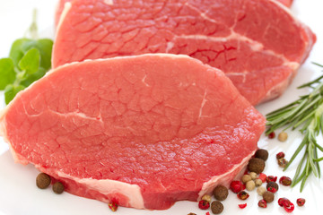 raw beef with red and black pepper