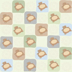 childish seamless pattern with teddy bear