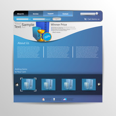 Web site design template, vector.