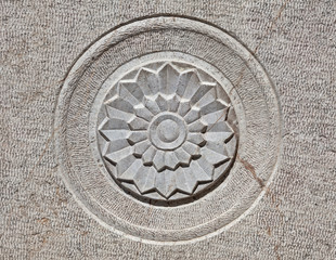 Carved Flower design on Stone