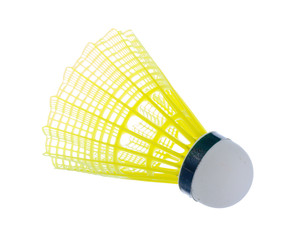 Badminton shuttle isolated on white bacjground.