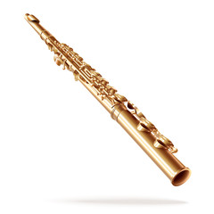Fototapeta premium Classical flute, isolated on white background