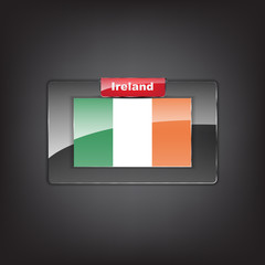 Glass button of the flag of Ireland
