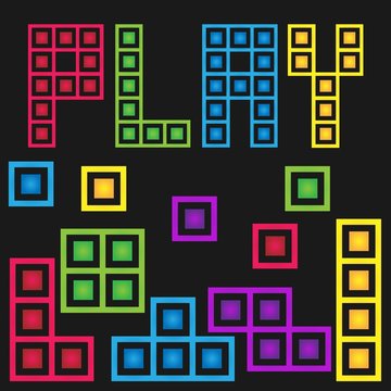 Tetris Game. Tetris Pixel Background. Arcade Game. Background of