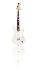 Fototapeta premium E-Gitarre mit Spiegelung, weiß