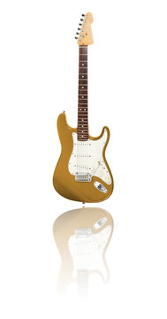 E-Gitarre mit Spiegelung, gold